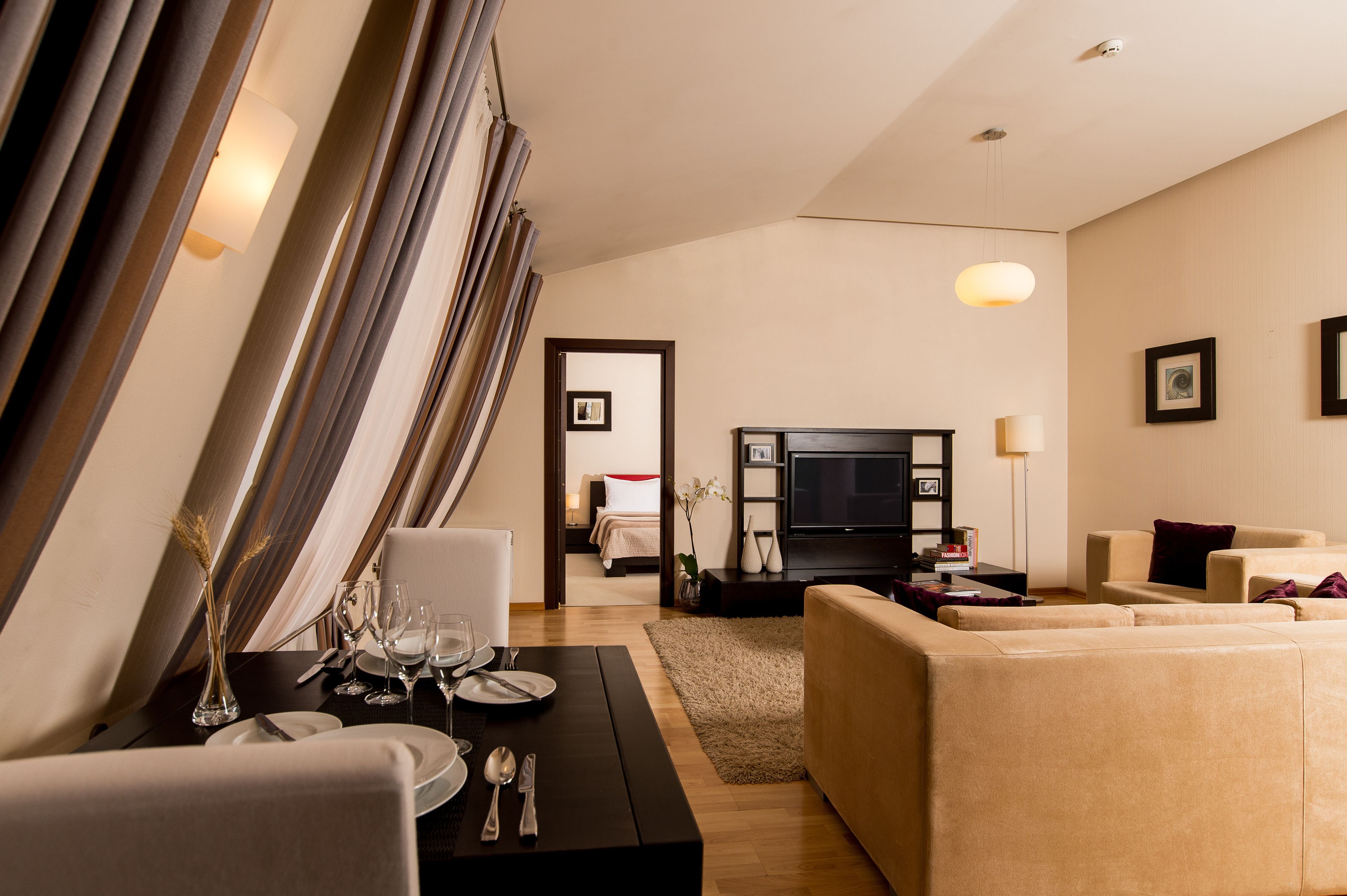 Standard Apartment, 1 Bedroom | Living room | 37-cm plasma TV with satellite channels, TV