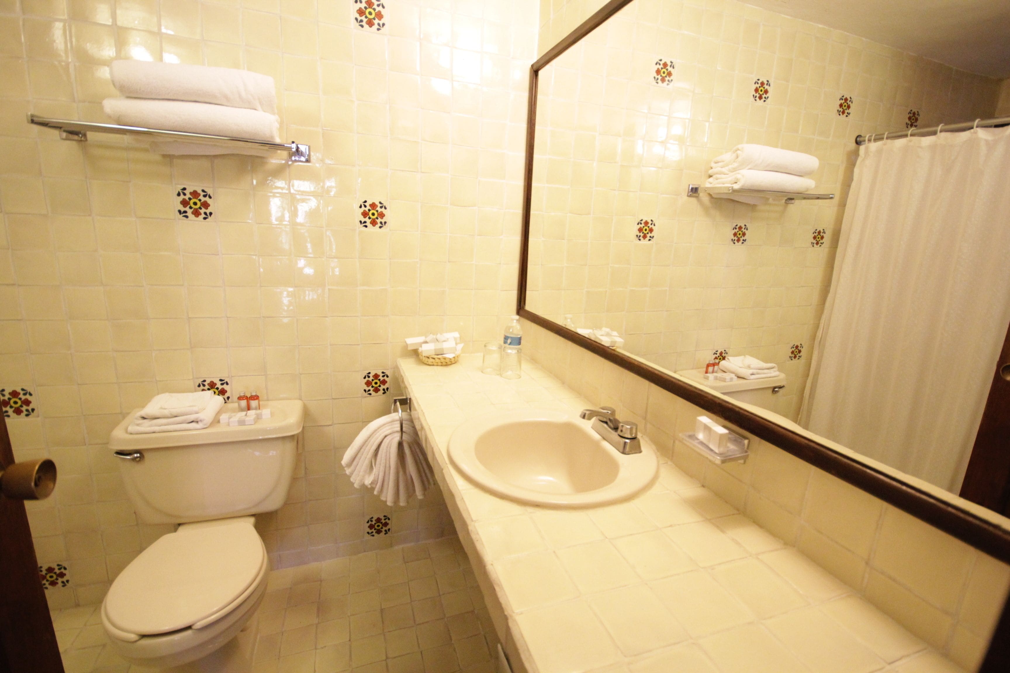 standard double room | bathroom | shower, free toiletries, hair dryer, towels