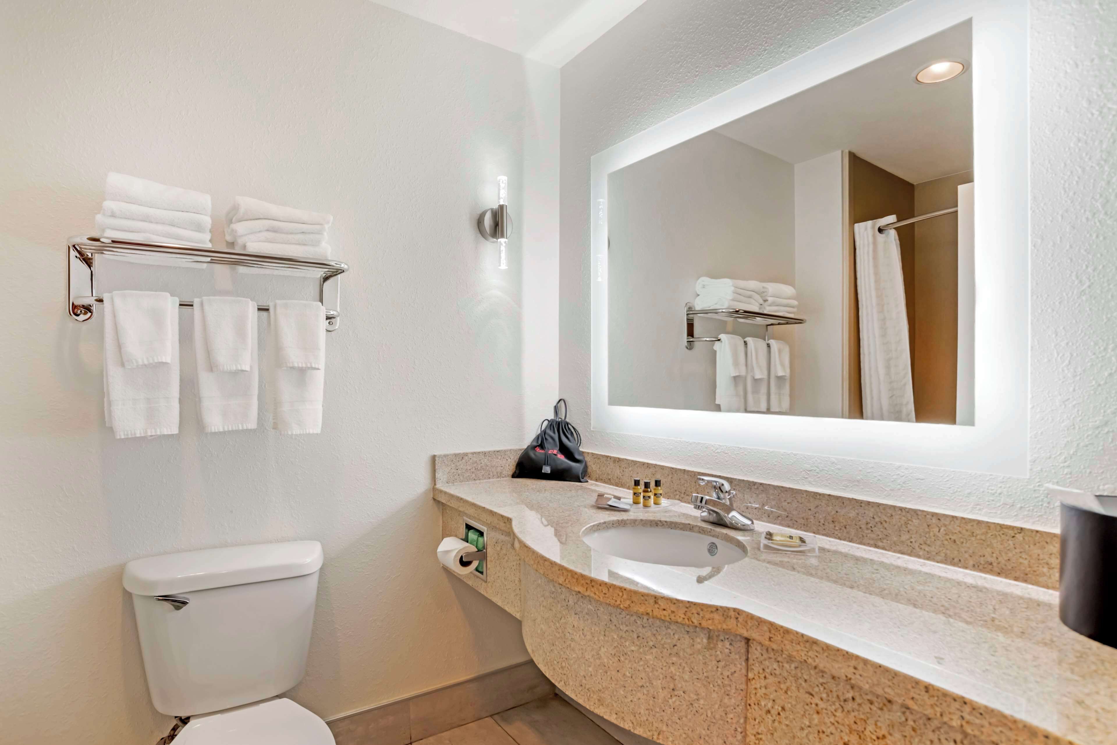 free toiletries, hair dryer, towels