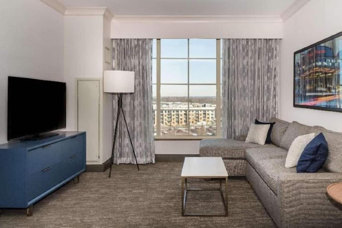 Woonruimte | Een 55-inch flatscreentelevisie met satellietzenders en een televisie