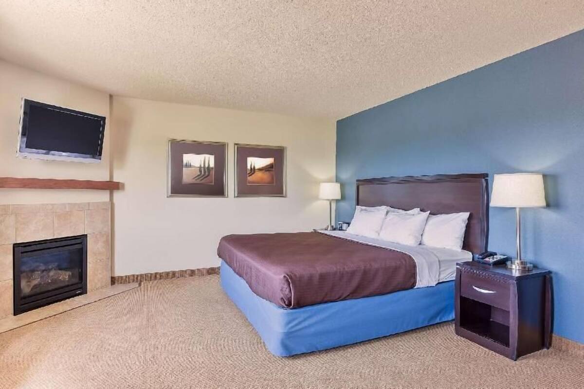 Desk, blackout curtains, soundproofing, iron/ironing board