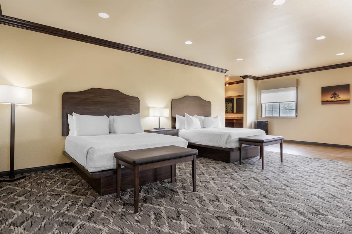 Suite, 2 Queen Beds, Non Smoking, Refrigerator & Microwave (Larger Room;with Sofabed) | 1 bedroom, in-room safe, desk, laptop workspace