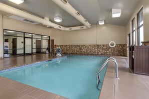 Indoor pool, open 7:00 AM to 11:00 AM, pool loungers