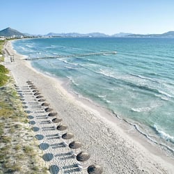 On the beach, white sand