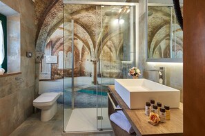 Suite junior | Baño | Regadera, regadera tipo lluvia, secadora de cabello, batas 