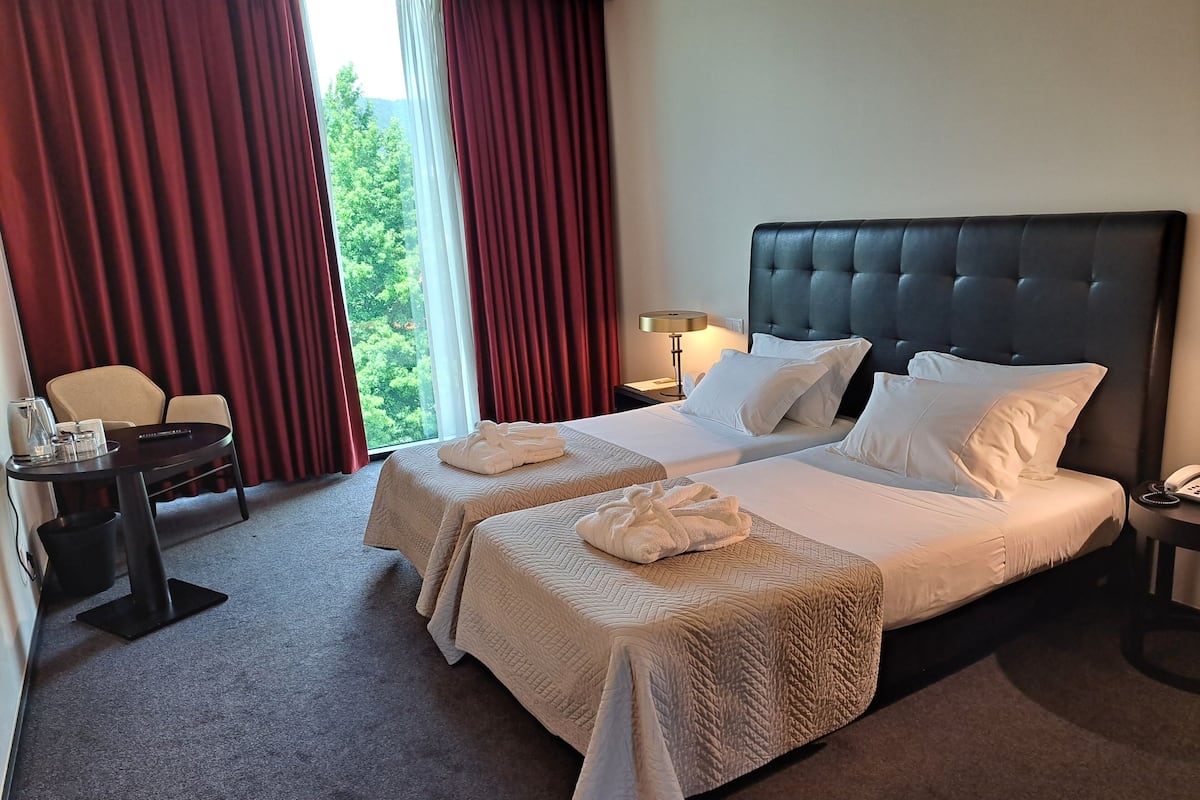 Standaard Twin kamer, uitzicht op bergen | 1 slaapkamer, een minibar, een kluis op de kamer, geluiddichte muren