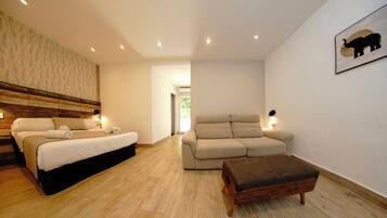 Club Quadruple Room with Free Airport Shuttle | Down comforters, minibar, in-room safe, desk