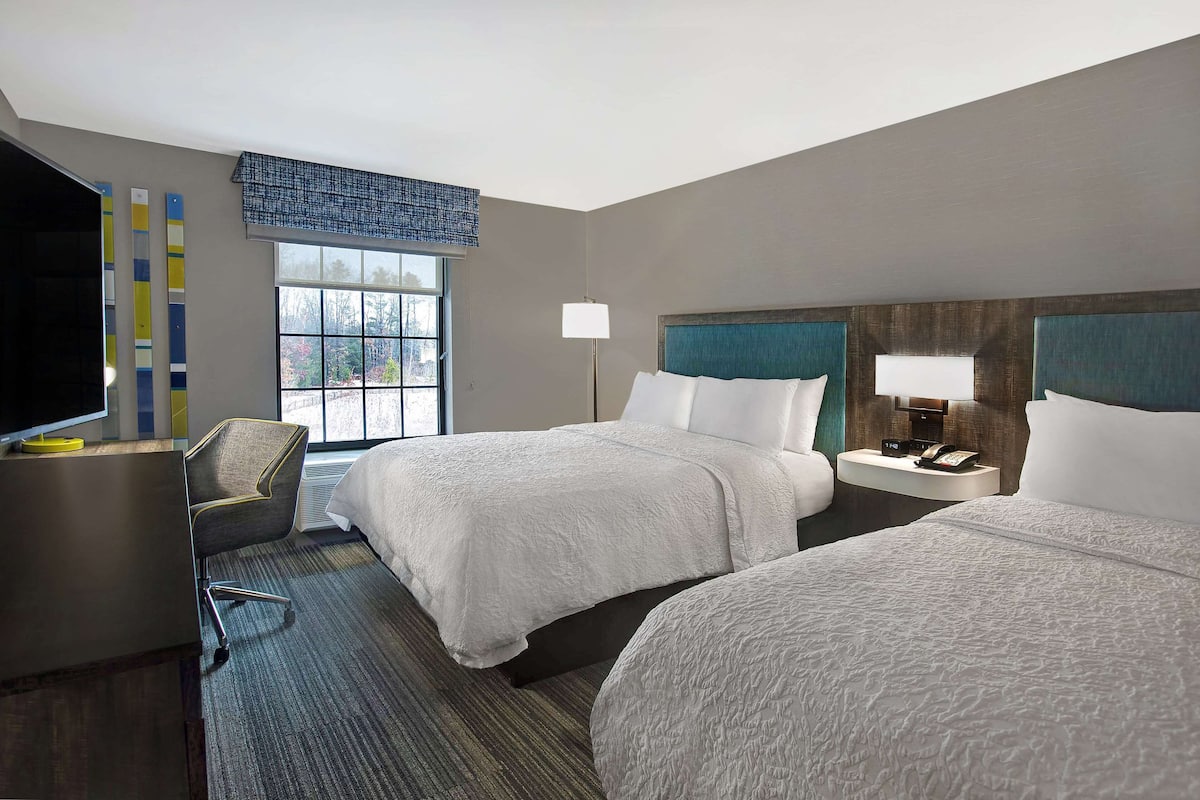 Room, 2 Queen Beds, Refrigerator | Premium bedding, desk, laptop workspace, blackout drapes