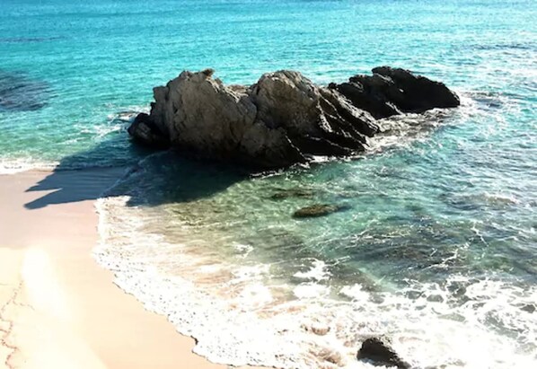 On the beach, white sand, beach bar