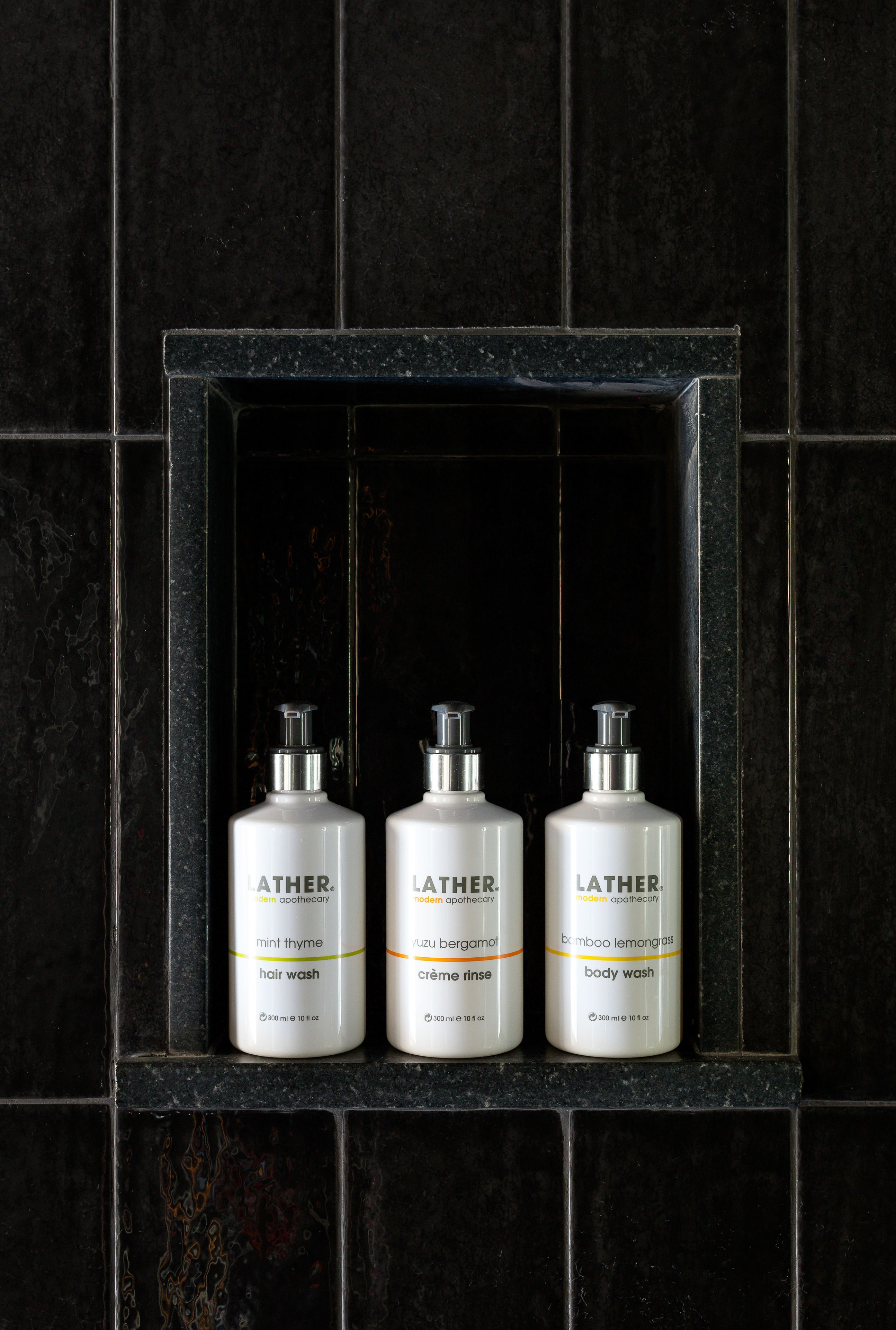 shower, designer toiletries, hair dryer, bathrobes