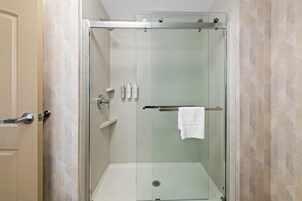 One king bed non smoking | Bathroom shower