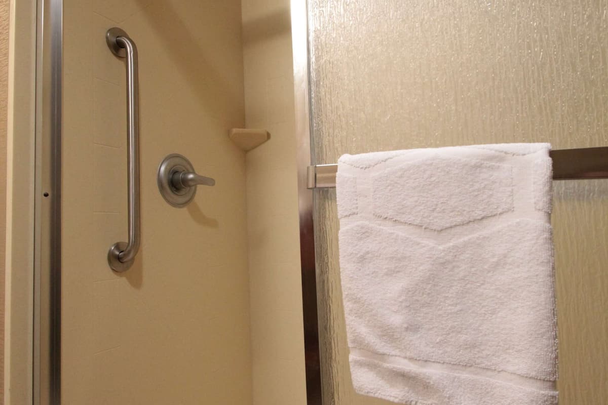 free toiletries, hair dryer, towels, soap