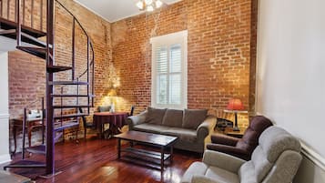 40-inch flat-screen TV with cable channels, TV