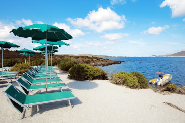 Private beach, sun loungers, beach umbrellas, snorkeling