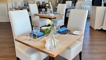 Lunch, dinner served; British cuisine, ocean views