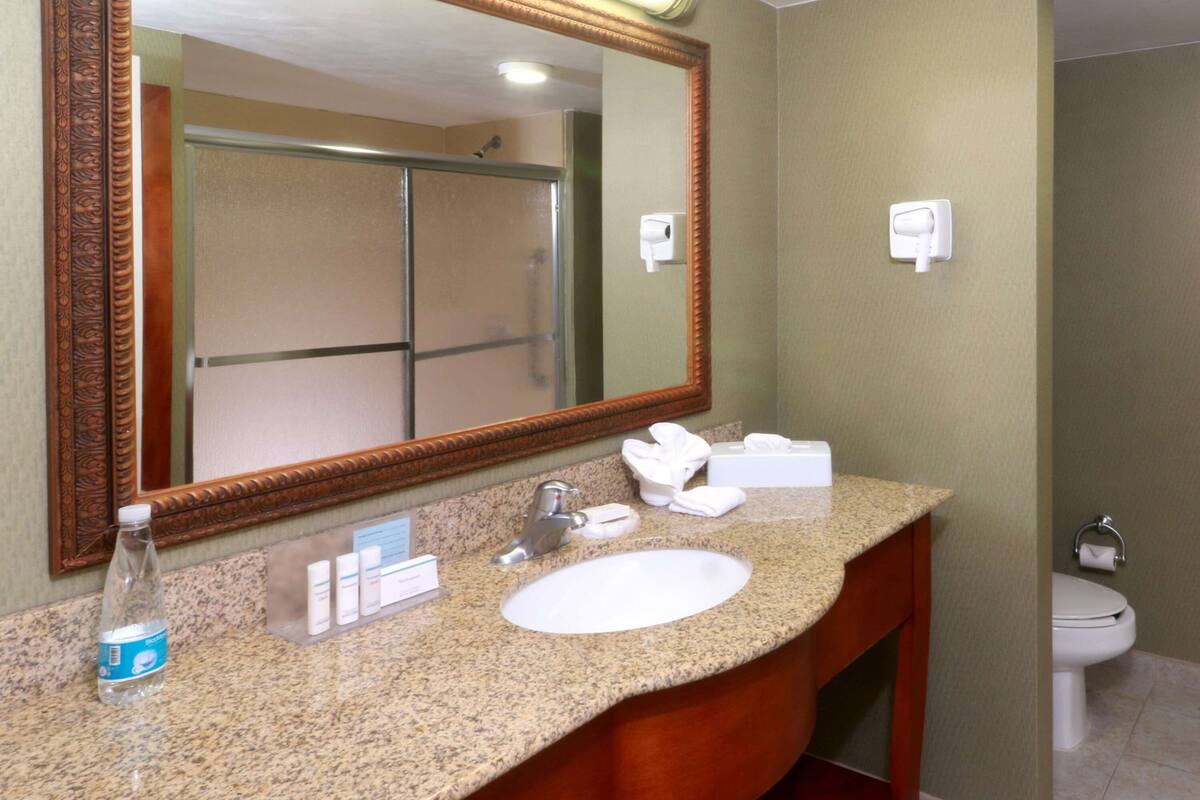 Bathroom | Shower, hair dryer, towels