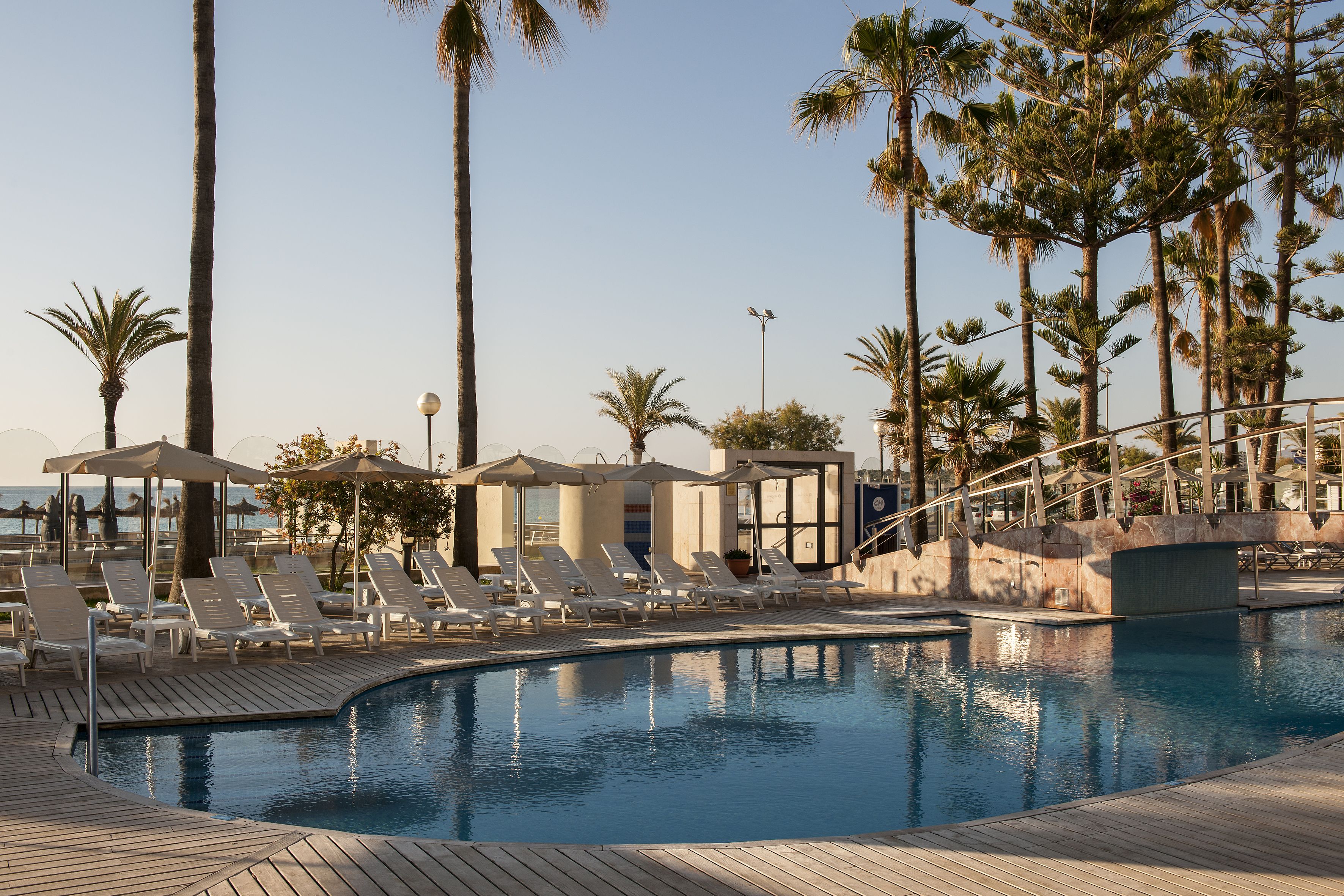 indoor pool, 2 outdoor pools, pool umbrellas, pool loungers