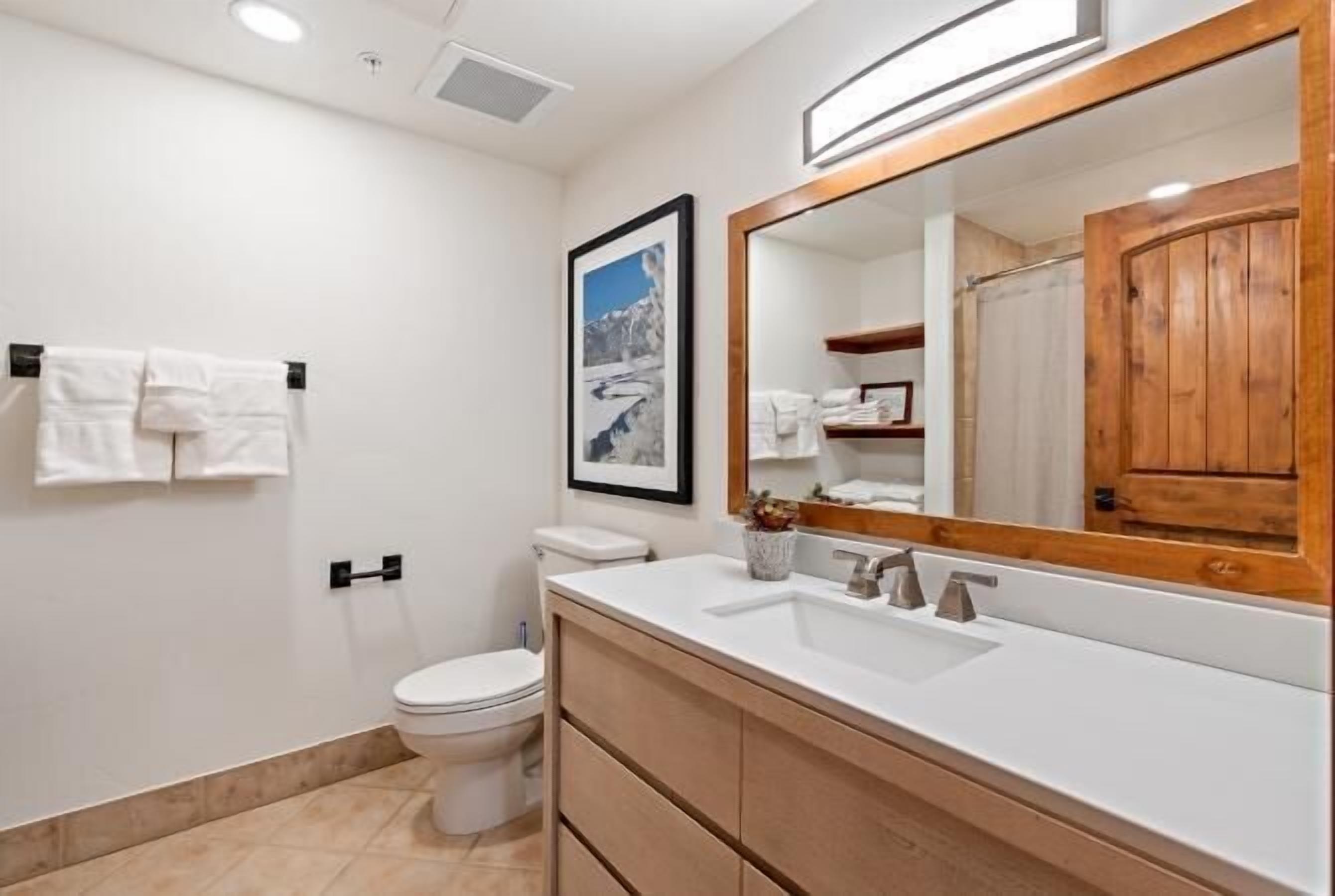 apartment, 1 queen bed with sofa bed (apartment) | bathroom | combined shower/bathtub, free toiletries, hair dryer, towels