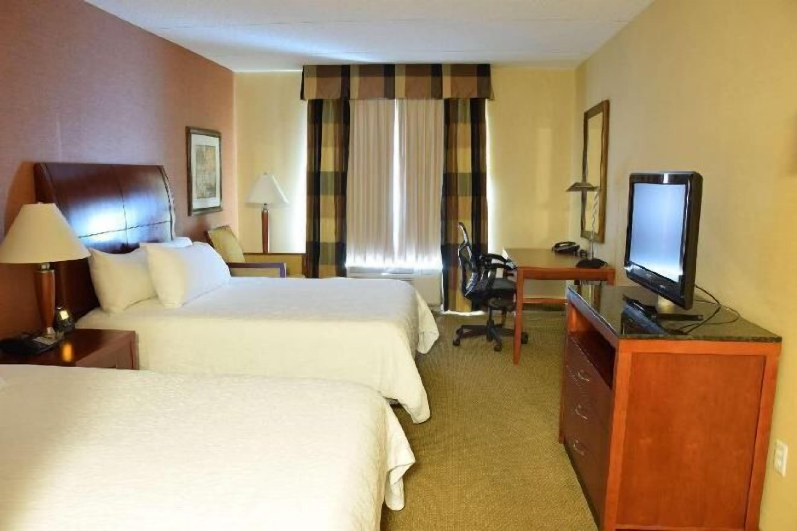 Hypo-allergenic bedding, desk, laptop workspace, iron/ironing board