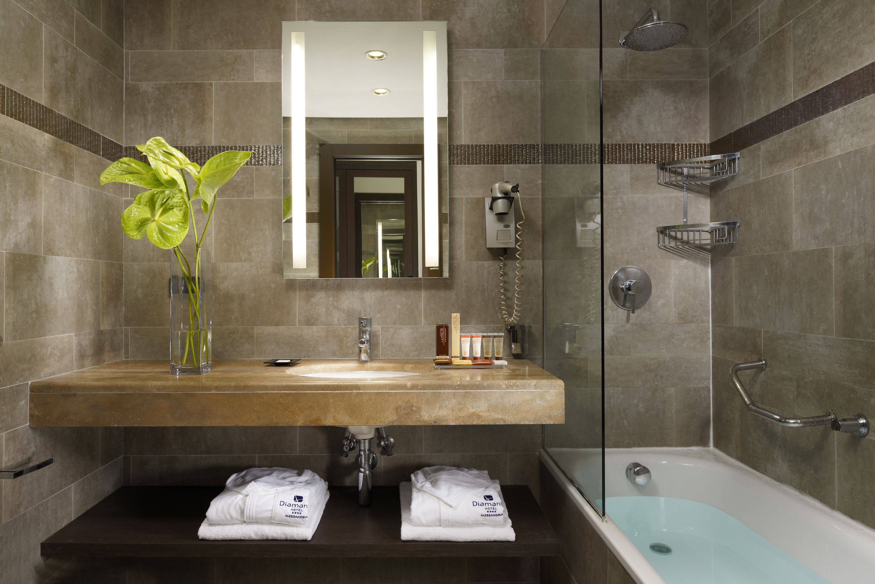 business suite | bathroom | shower, rainfall showerhead, free toiletries, hair dryer