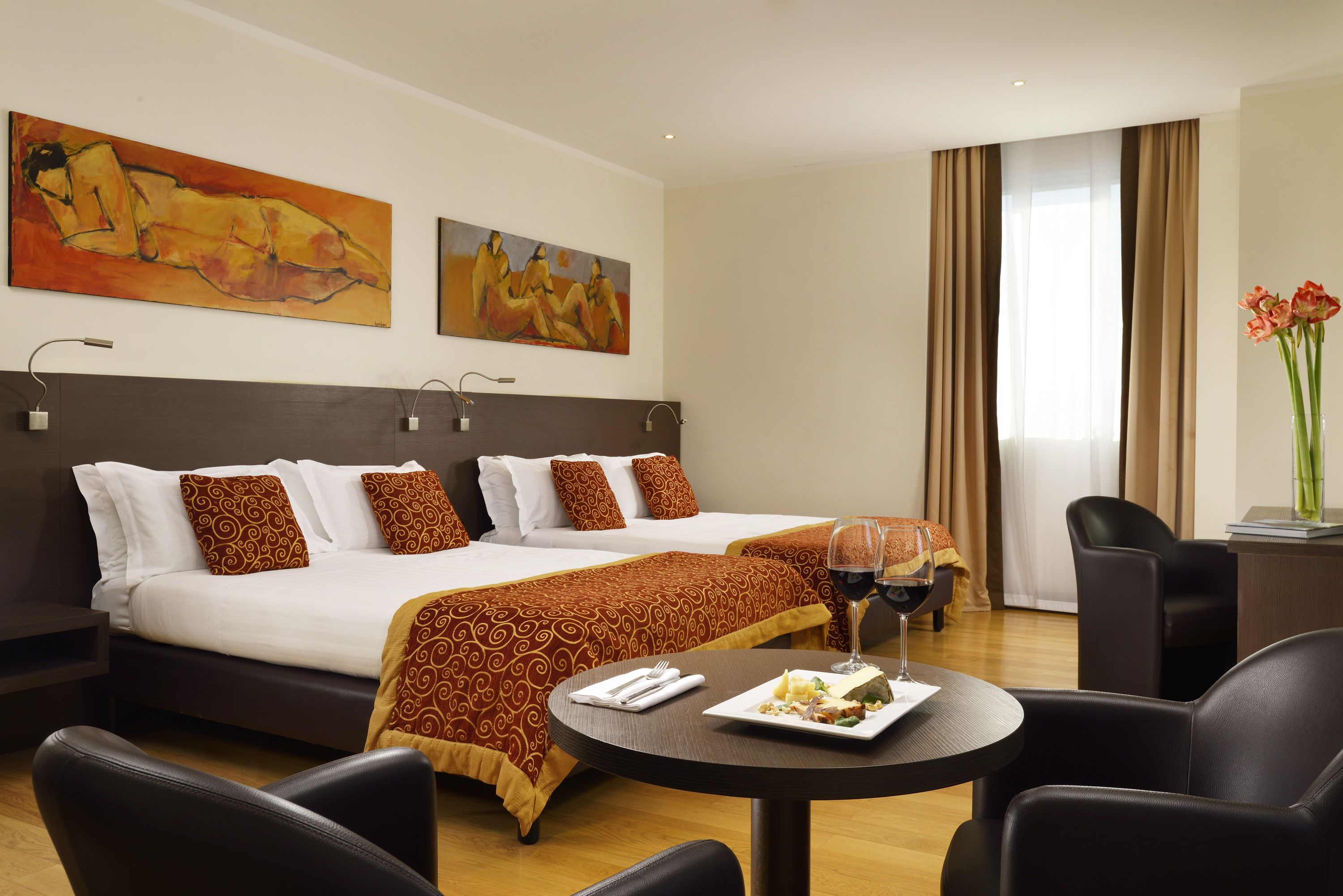 family room | premium bedding, down duvets, minibar, in-room safe