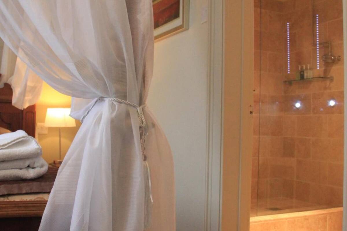 free toiletries, hair dryer, towels, soap