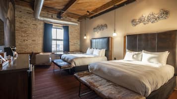Quarto premium, 2 camas Queen, vista para a cidade | Roupas de cama de algodão egípcio, roupas de cama premium
