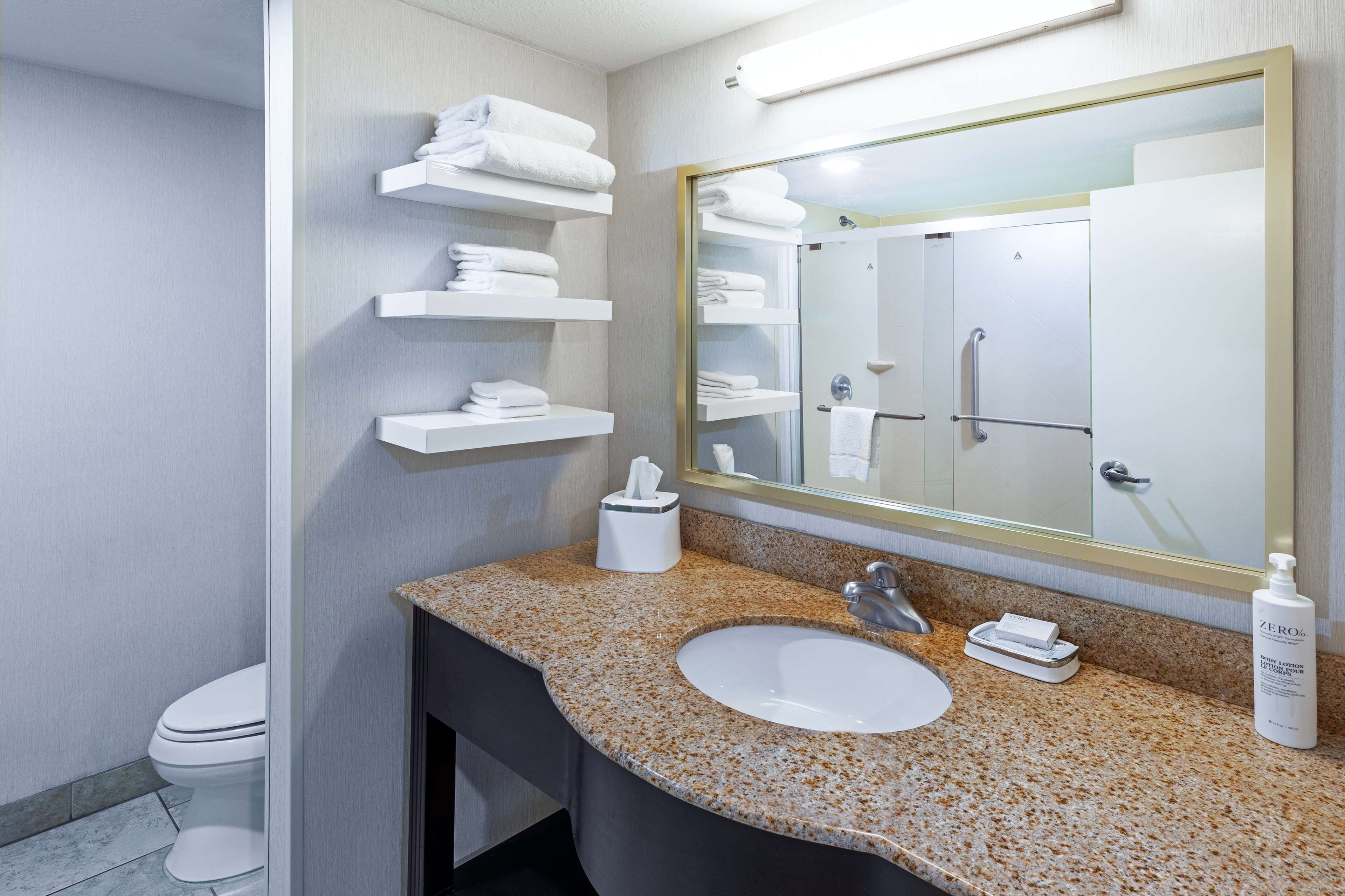 standard room | bathroom | free toiletries, hair dryer, towels