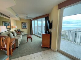 Standard Condo, 1 Bedroom, City View | Living area | Flat-screen TV, DVD player