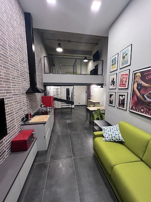 Exclusive Loft, 1 Double Bed with Sofa bed | Living area | 32-inch flat-screen TV with satellite channels, TV