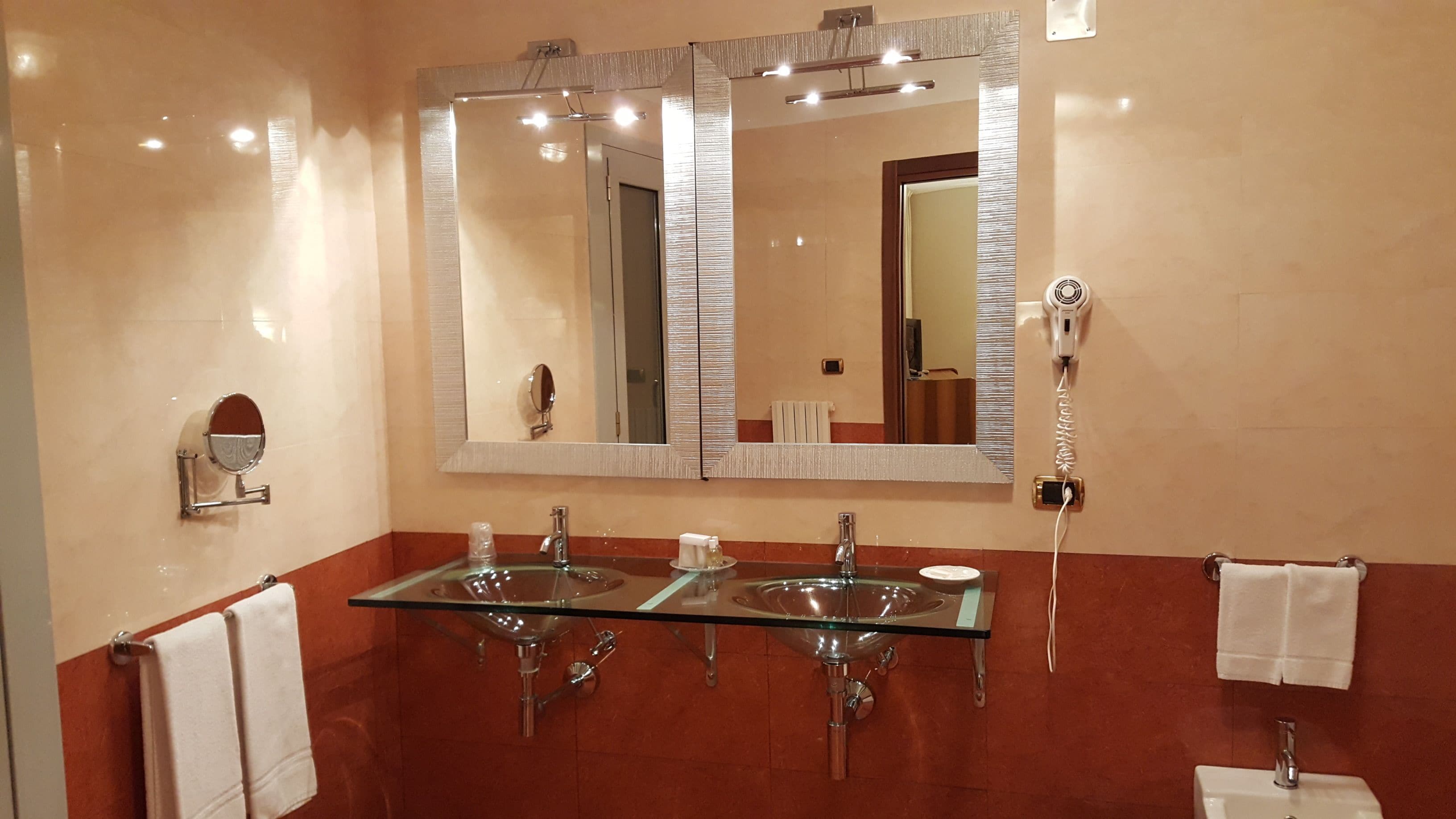 shower, eco-friendly toiletries, hair dryer, bathrobes