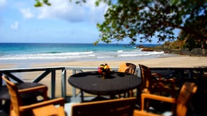 Private beach, white sand, sun-loungers, beach umbrellas