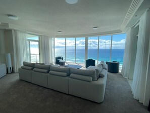 Three Bedroom Ocean View Suite | Living area | LCD TV, DVD player, iPod dock