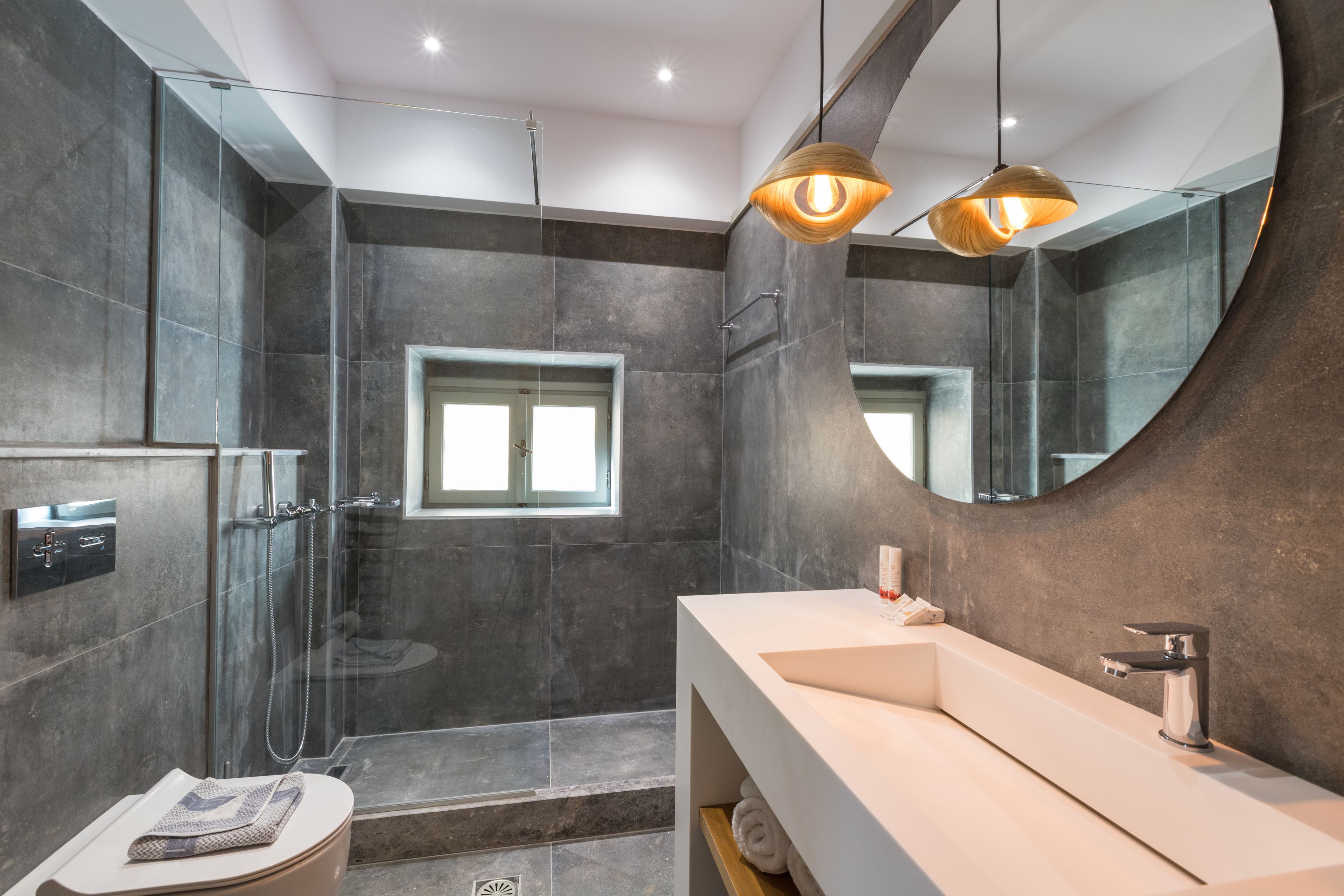 villa (amaryllis) | bathroom | shower, designer toiletries, hair dryer, towels