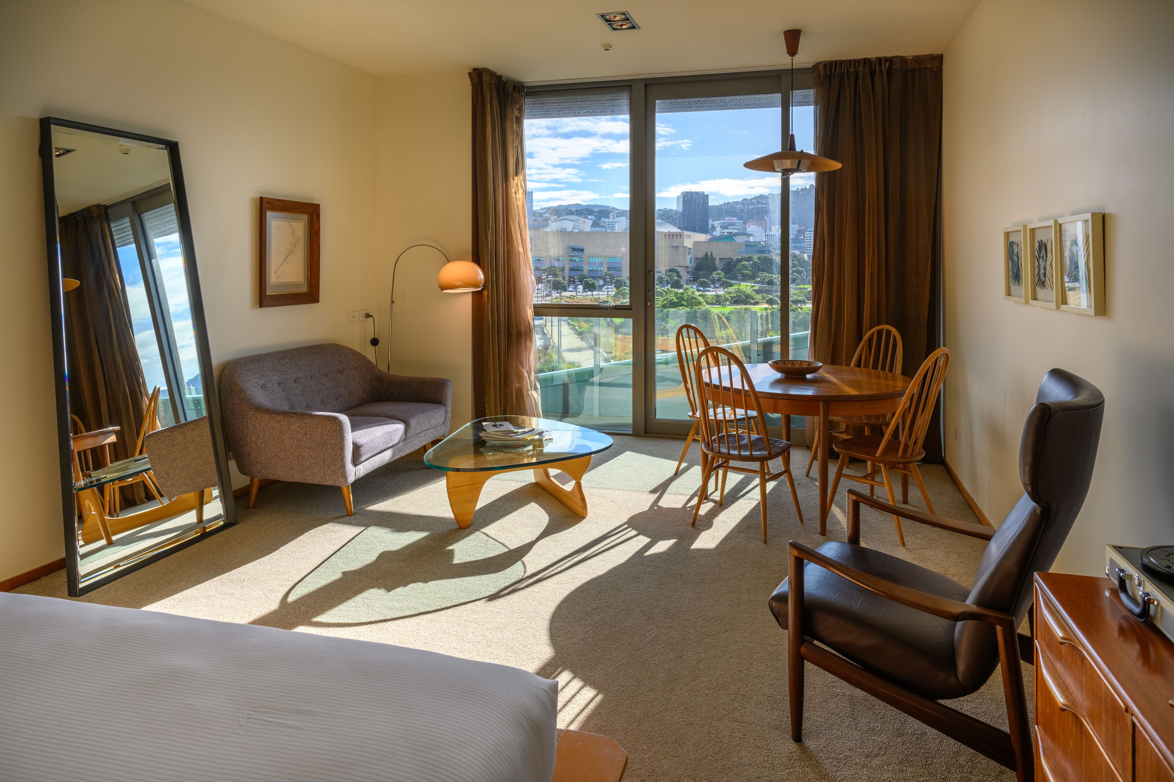 premium double room, 1 king bed, balcony, city view | living area | 50-inch flat-screen tv with digital channels, tv, netflix