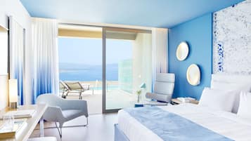 Double Room, Sea View (Shared Pool) | Hypo-allergenic bedding, minibar, in-room safe, desk