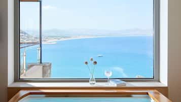 Dúplex, alberca privada, vista al mar (Maisonette) | Ropa de cama hipoalergénica y minibar