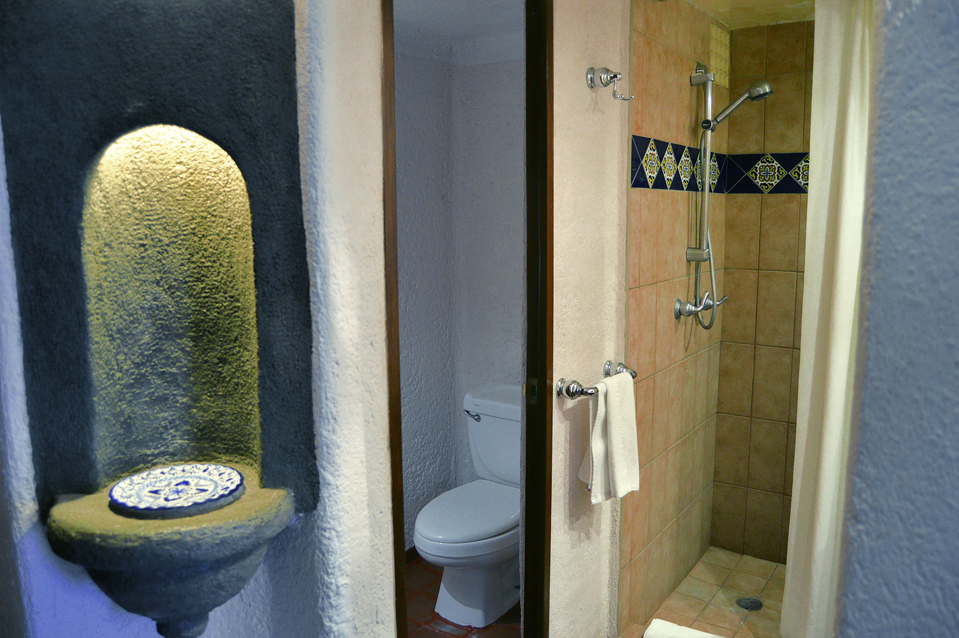 standard room | bathroom | shower, free toiletries, hair dryer, towels