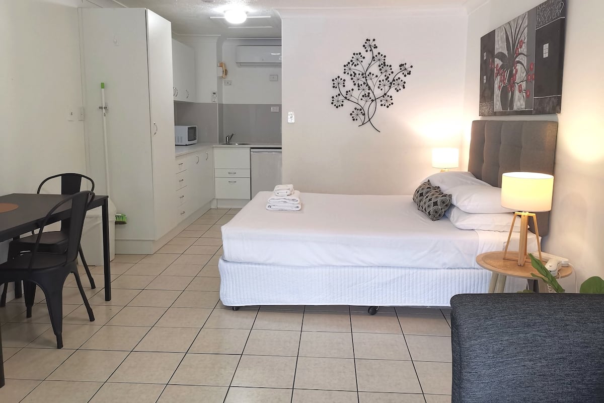 Blackout drapes, iron/ironing board, free WiFi, bed sheets