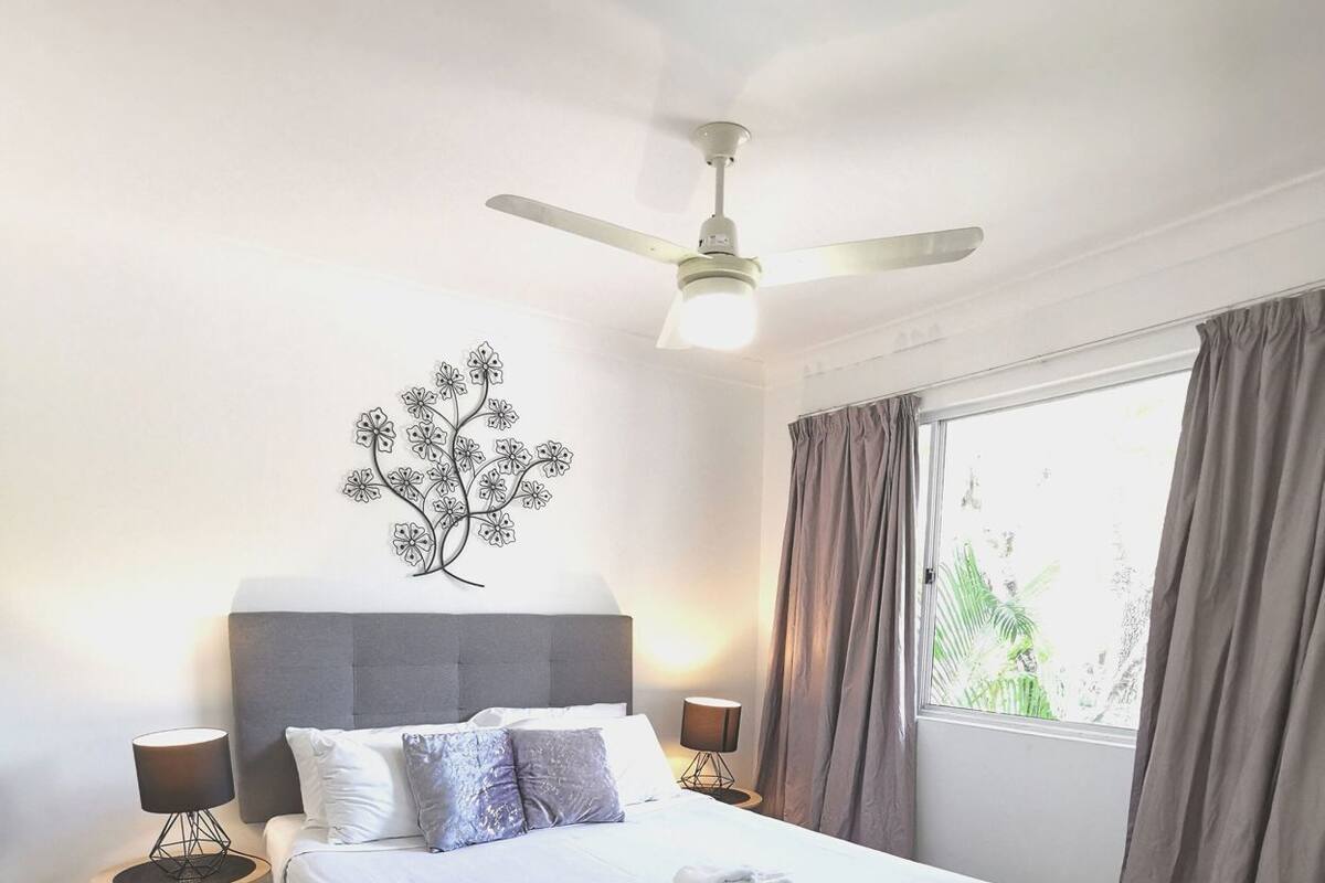 Blackout drapes, iron/ironing board, free WiFi, bed sheets