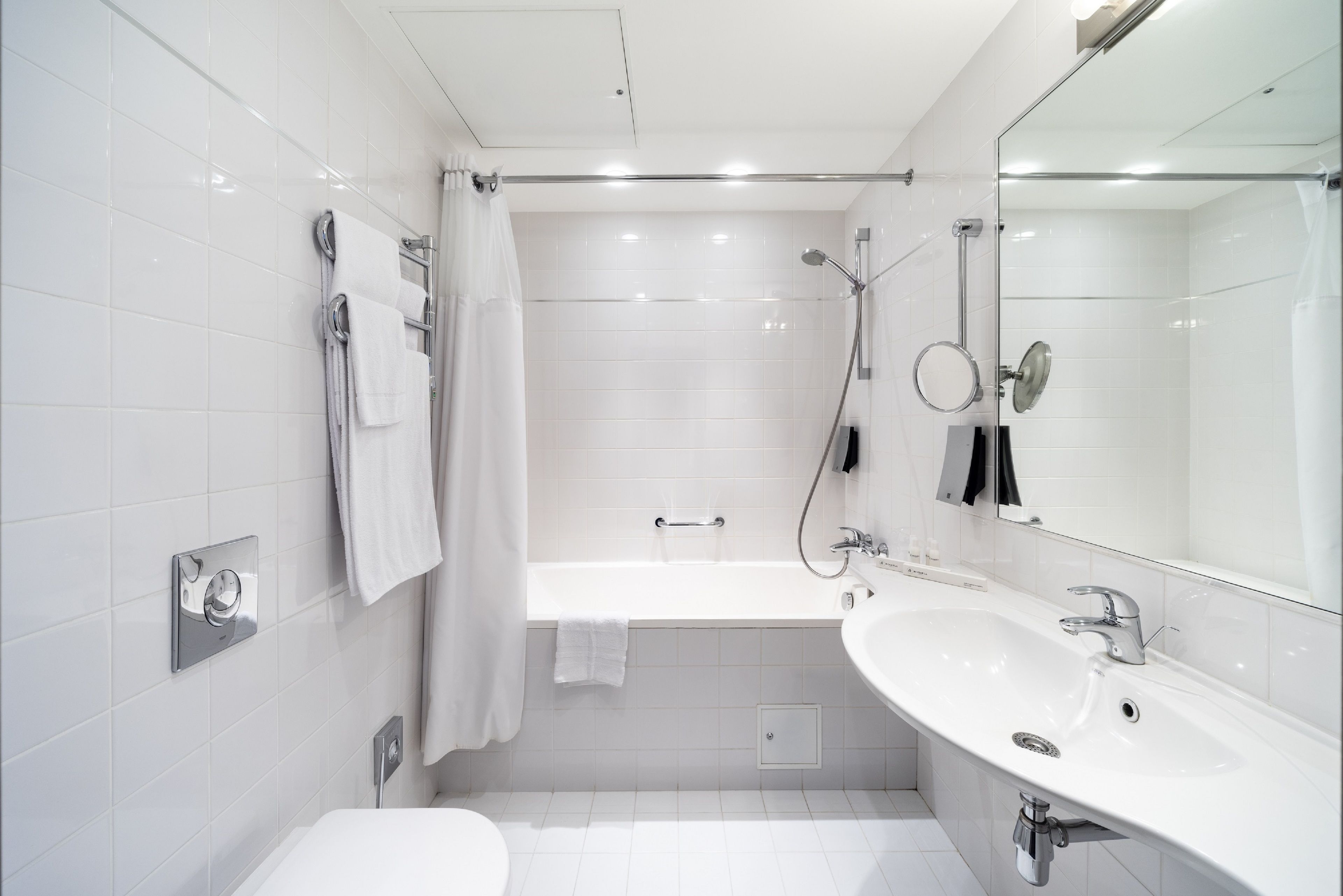 free toiletries, hair dryer, towels