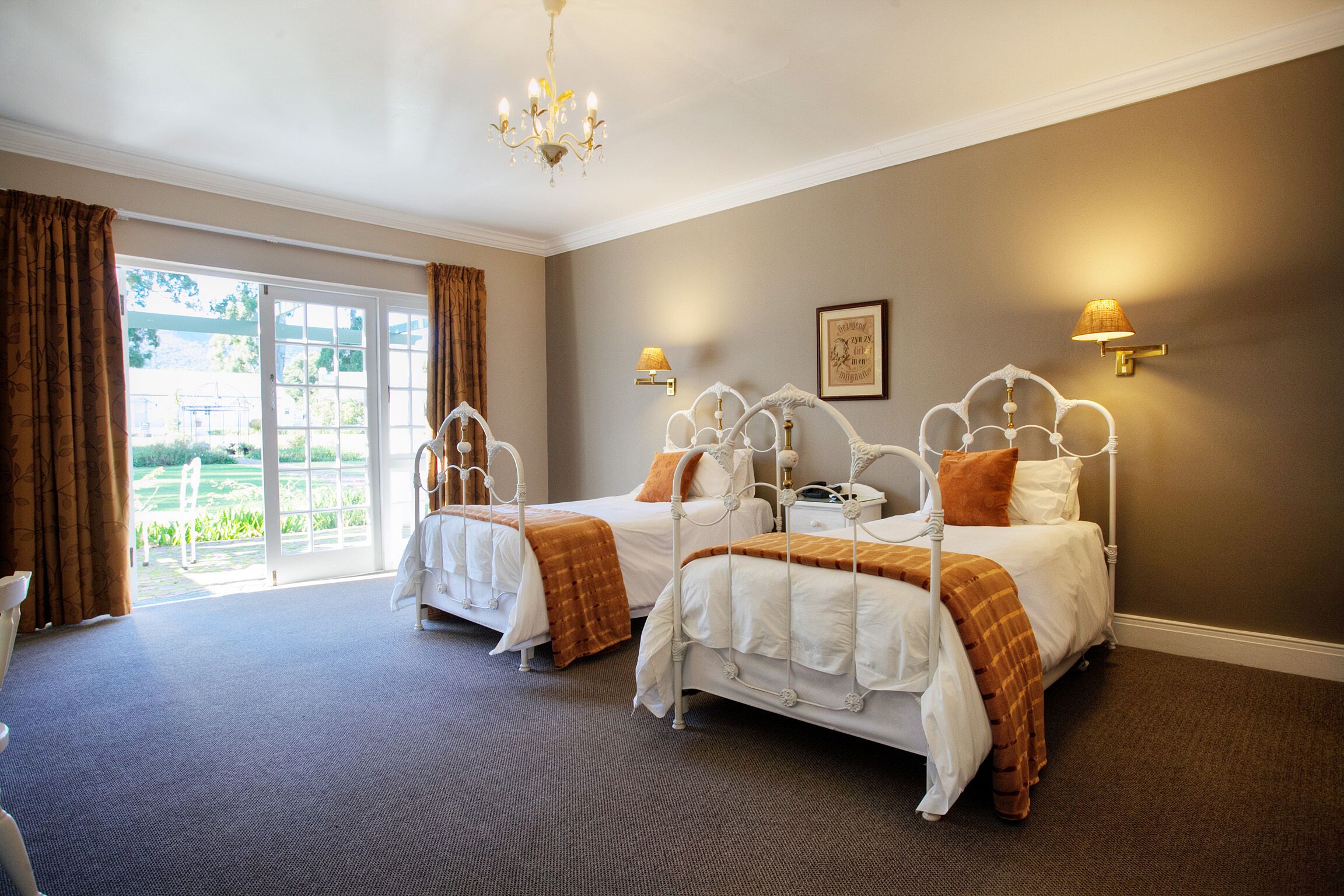 two twin beds | in-room safe, individually decorated, individually furnished