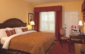 Premium bedding, desk, soundproofing, iron/ironing board