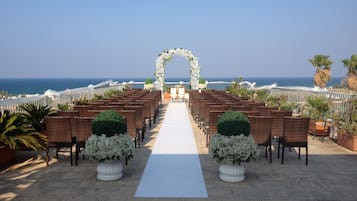 Outdoor wedding area