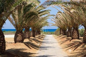 Private beach nearby, sun-loungers, beach umbrellas