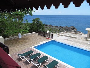 Outdoor pool, pool loungers
