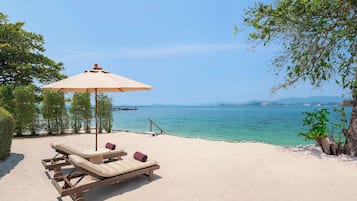 Villa, 1 Bedroom, Beachfront | Beach | Private beach, white sand, sun loungers, beach umbrellas