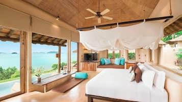 Villa, 1 Bedroom, Non Smoking, Sea View (Private Pool) | 1 bedroom, premium bedding, down comforters, pillowtop beds