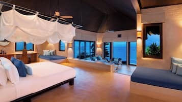 皇家别墅, 2 间卧室, 私人游泳池 (Oceanfront) | 高档床上用品、羽绒被、加厚床垫、免费迷你吧物品