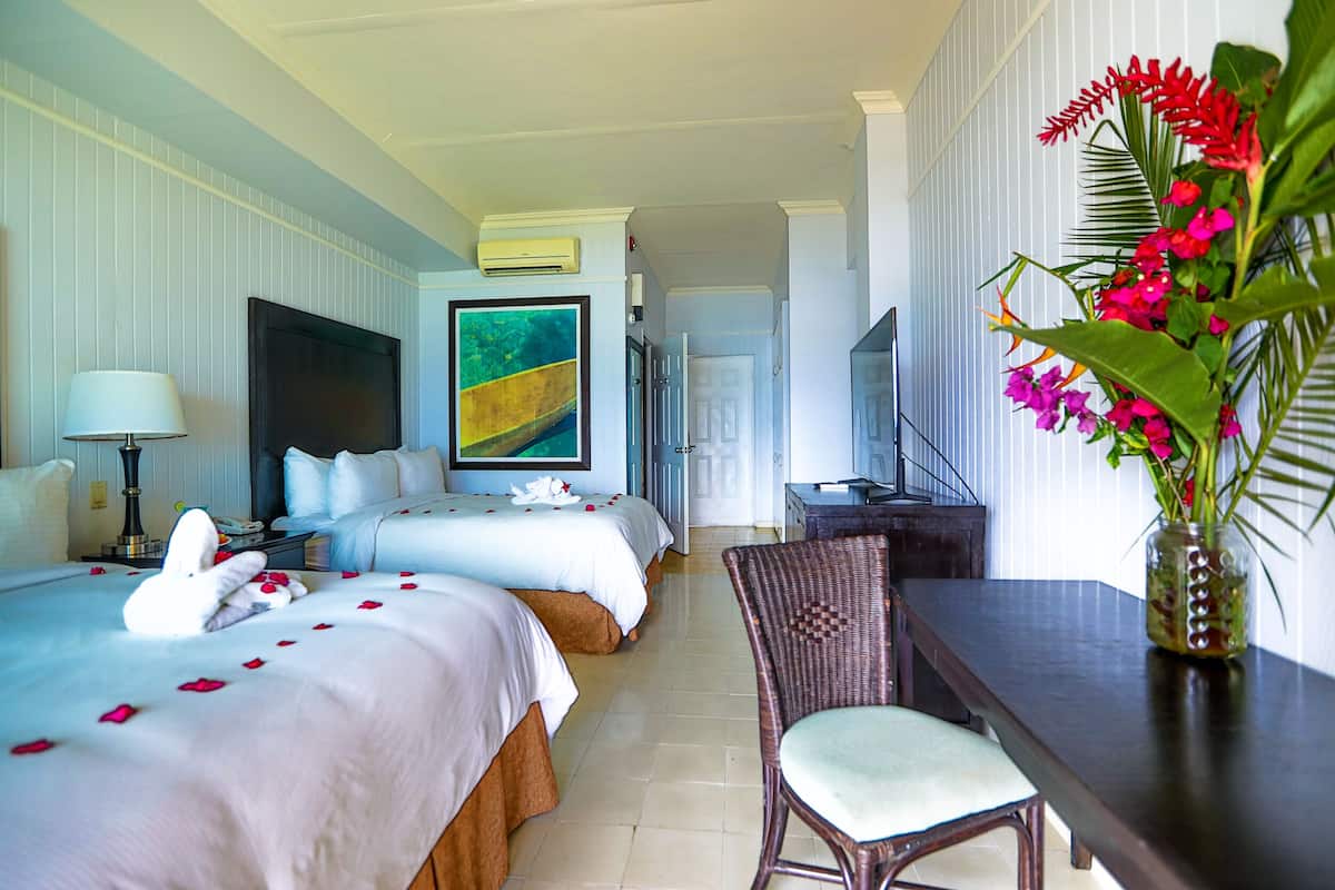 Standard Double Room, 2 Queen Beds, Beach View | In-room safe, blackout drapes, iron/ironing board, free WiFi